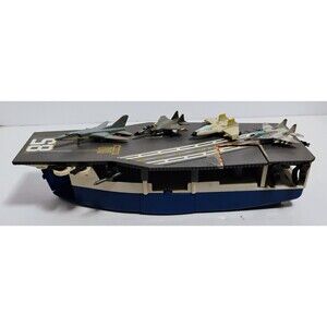 VINTAGE 90’S GALOOB MICRO MACHINES AIRCRAFT CARRIER PLAYSET & FIGHTER PLANE LOT